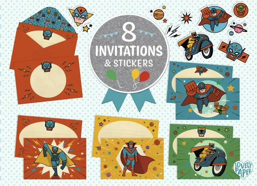 Dárková sada pozvánek - Superhrdinové