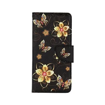 TopQ Pouzdro Vivo Y21s knížkové Zlaté květy 70471 (Sun-70471)