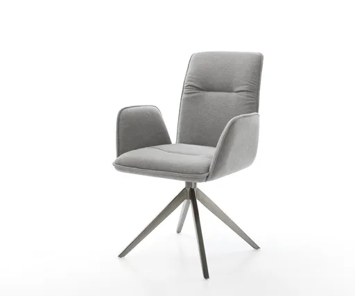 Jídelní židle Vinja-Flex látka Měkký šedá křížová podnož široká