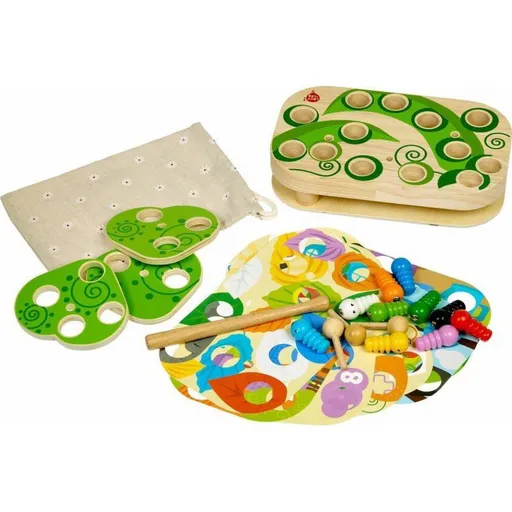 Lucy & Leo 261 Chytání housenek dřevěná motorická stolní hra s magnety