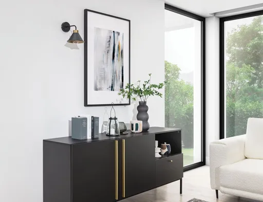 Detmer 17x25x20cm nástěnné svítidlo 1 černý/zlatý