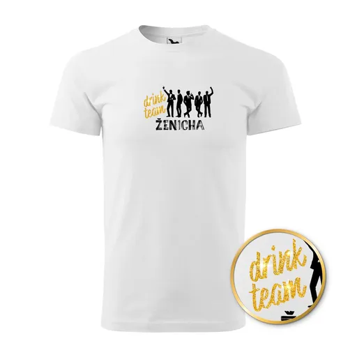 Bontis Tričko ZLATÝ DRINK TEAM - Bílá | XL