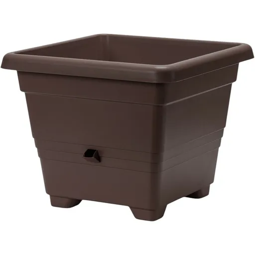 Samozavlažovací květináč BERGAMOT, čokoláda, Plastia, 50 x 50 cm