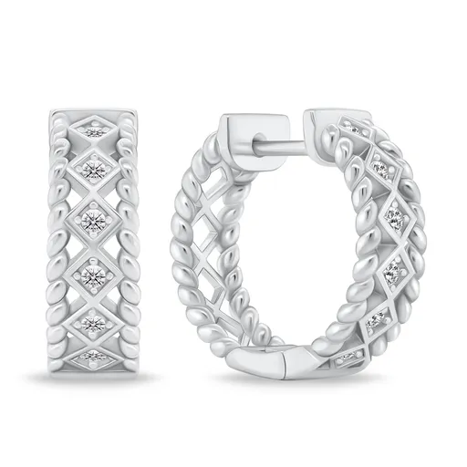 Brilio Silver Okouzlující stříbrné kruhové náušnice PE046