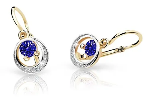 Cutie Jewellery Zlaté dětské náušnice C1997-10-X-1 modrá