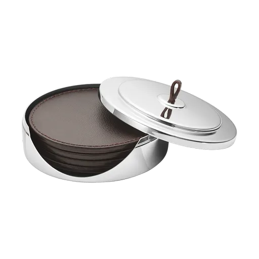 Podtácky Manhattan, nerezová ocel/kůže - Georg Jensen