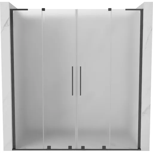 MEXEN/S Velar L Duo posuvné sprchové dveře 170, dekor, grafit kartáčovaná 871-170-003-32-66