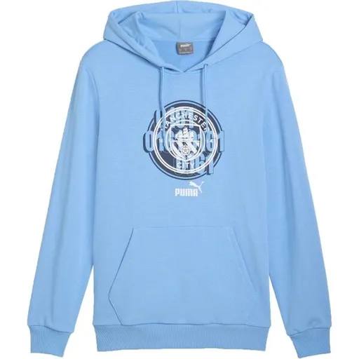 Puma MANCHESTER CITY FC FOTBAL CULTURE HOODIE Pánská mikina, světle modrá, velikost