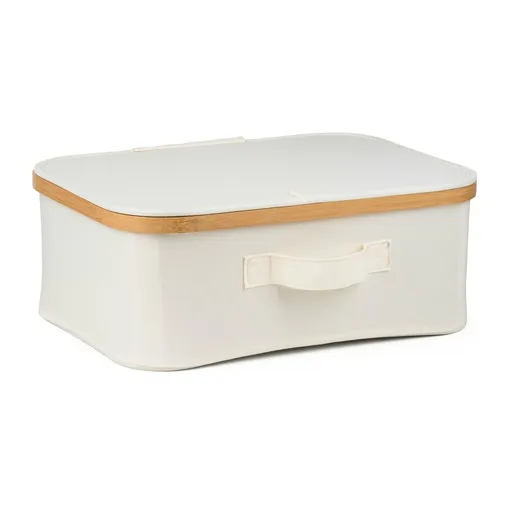 Úložný box G21 40 x 30 x 15 cm, bambusový s víkem, béžový