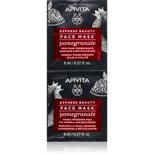 Apivita Express Beauty Revitalizing Face Mask Pomegranate revitalizační a rozjasňující pleťová maska 2x8 ml