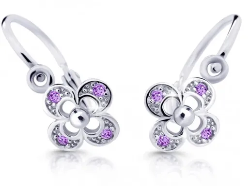 Cutie Jewellery Dětské náušnice z bílého zlata C2200-10-X-2 fialová