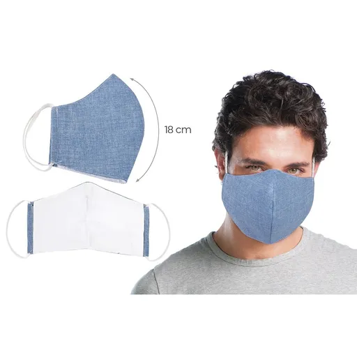 Bellatex Ústní bavlněná rouška UNI modrá - velká, XL