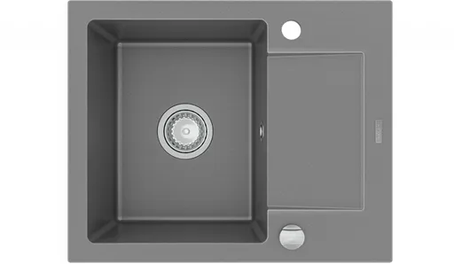 MEXEN Enzo granitový dřez 1-mísa dřez s vypouštěním krátký odkapávač 576x465 mm, šedá 6506571005-71