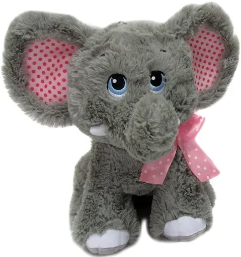 Plyšák Slon s růžovou mašlí – 30 cm