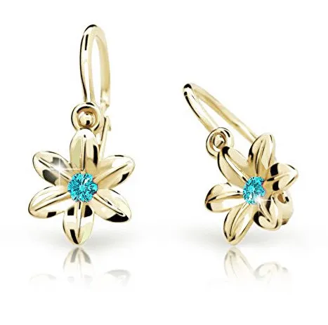 Cutie Jewellery Zlaté dětské náušnice C1993-10-X-1 světle zelená