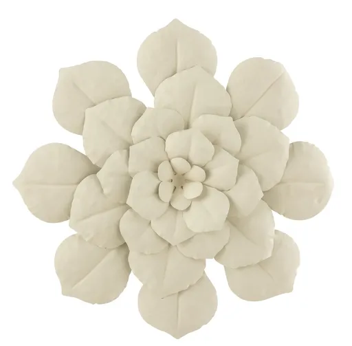 Béžová kovová nástěnná dekorace květina Molie - Ø 33*5 cm J-Line by Jolipa