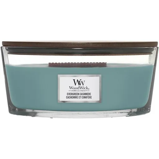 WoodWick Vonná svíčka loď Evergreen Cashmere, 453 g