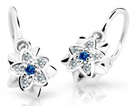 Cutie Jewellery Dětské náušnice z bílého zlata C2210-10-X-2 modrá