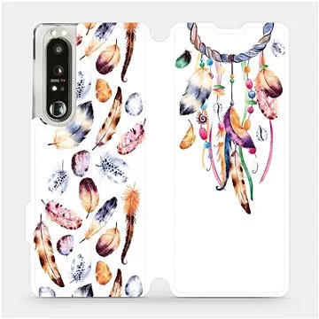Flip pouzdro na mobil Sony Xperia 1 III - M003S Lapač a barevná pírka (5903516725496)
