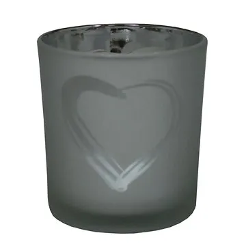 GOBA srdce skleněný stříbrný velký (9306165)