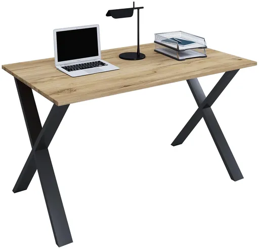 VCM Stůl Lona 160x80 X-nohy, dub medový