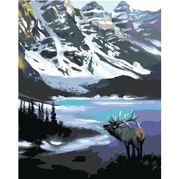 Zuty - Malování podle čísel - LOS V HORÁCH BĚHEM ZIMY (D. RUSTY RUST), 80x100 cm, vypnuté plátno na  (HRAmmb02945nad)