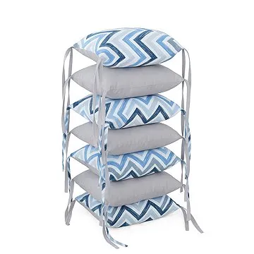 BabyTýpka polštářkový mantinel - Cikcak Blue Grey (8594201221910)