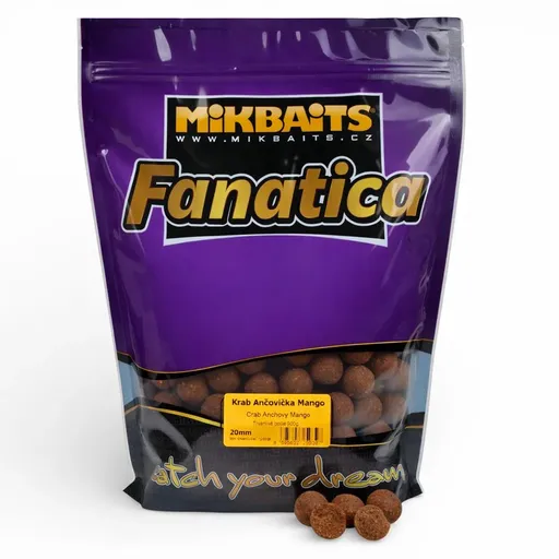 Mikbaits Boilies Fanatica Krab Ančovička Mango - 20mm  900g,Mikbaits Boilies Fanatica Krab Ančovička Mango - 20mm  900g