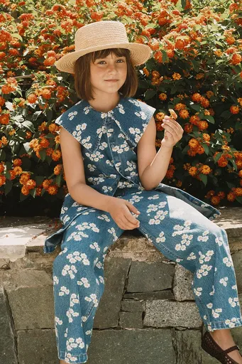 Dětské rifle Tinycottons BLOSSOMS DENIM JEANS