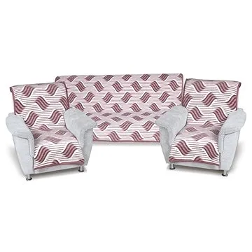 Bellatex Karmela PLUS 2+1 - 150 × 200 cm + 2x 65 × 150 cm - vlnka burgundy (5099)