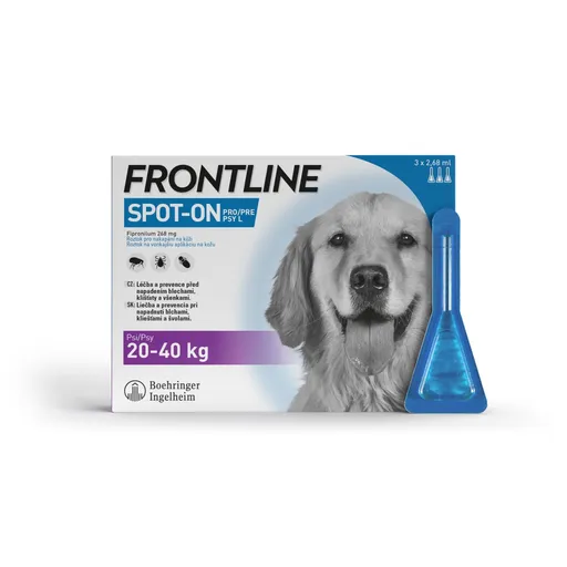 FRONTLINE SPOT-ON pro psy 20–40 kg (L) 3 pipety