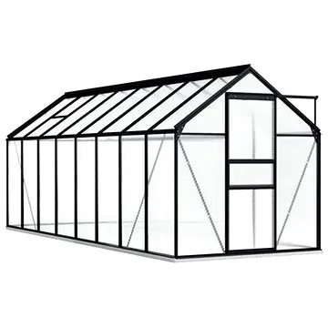 Skleník s podkladovým rámem antracitový hliník 190 x 490 x 202 cm 9,31 m2 (48220)