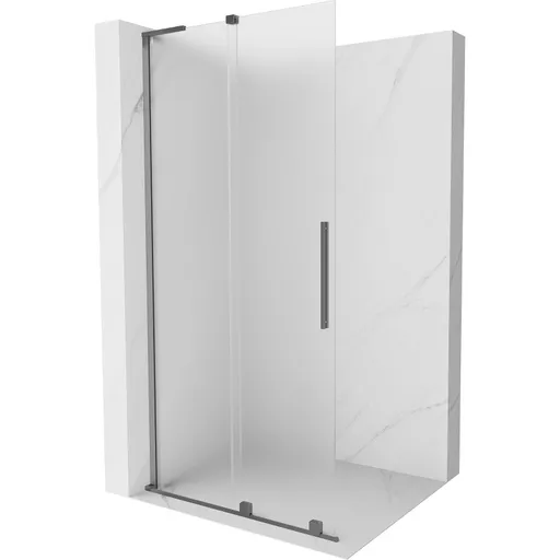 MEXEN/S Velar L Sprchová zástěna posuvná Walk-in 100 x 200, dekor 8 mm, grafit metal 871-100-003-33-95