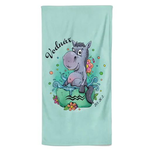 Osuška Koňská znamení – vodnář (Velikost osušky: 100x170cm)