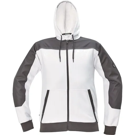 Cerva Pánská mikina na zip CREMORNE - Bílá | 4XL