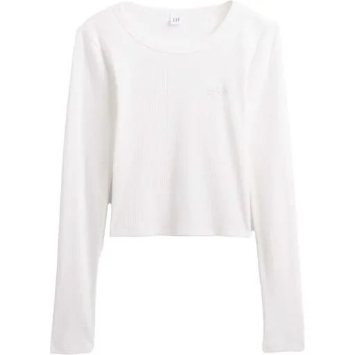 GAP V-JPN LS RIB TEE Dámské crop tričko, bílá, velikost