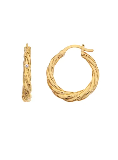 Hot Diamonds Moderní pozlacené náušnice kruhy s diamanty Jac Jossa Soul DE673