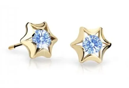 Cutie Jewellery Zlaté dětské náušnice C2159-30-X-1 světle modrá