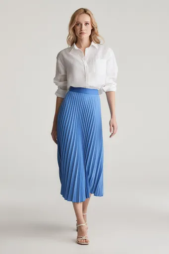 SUKNĚ GANT PLEATED SKIRT PERFECT BLUE