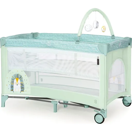 Asalvo COMPLET DUO cestovní postýlka s druhým dnem a hrazdičkou, hedgehog