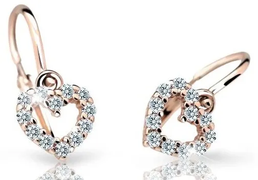Cutie Diamonds Dětské náušnice z růžového zlata Srdíčka s brilianty DC2157-10-00-X-4