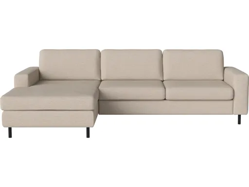 Pohovka Scandinavia 3 místná s lenoškou vlevo, více variant - Bolia Látka: kolekce London | barva - světle béžová, Nožičky: černý olejovaný dub 15 cm