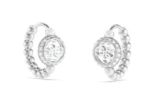 Guess Jedinečné kruhové náušnice s perličkami Tiny Pearly JUBE05518JWRHT/U