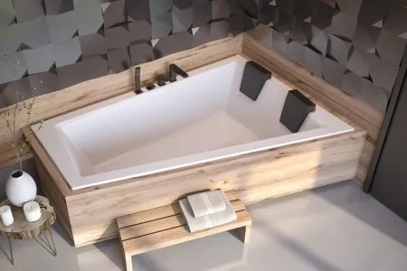 BESCO Asymetrická vana INTIMA DUO SLIM Nožičky k vaně S nožičkami, Rozměr vany 170 × 125 Způsob provedení Pravé VANINTID17SLIMP+OLVPINOZSTELID