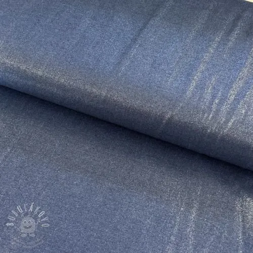 Bavlněná látka JEANS FOIL SILVER