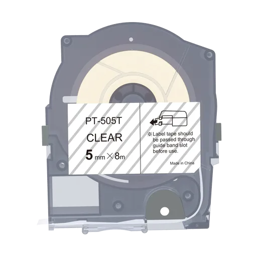 Max LM-505T, 5mm x 8m, průhledná kompatibilní páska