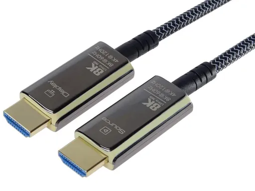 PREMIUMCORD Ultra High Speed HDMI 2.1 optický fiber kabel 8K@60Hz, zlacené 50m