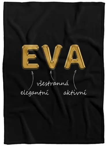Deka Ženská jména – GOLD (Jméno: Eva, Podšití beránkem: NE)