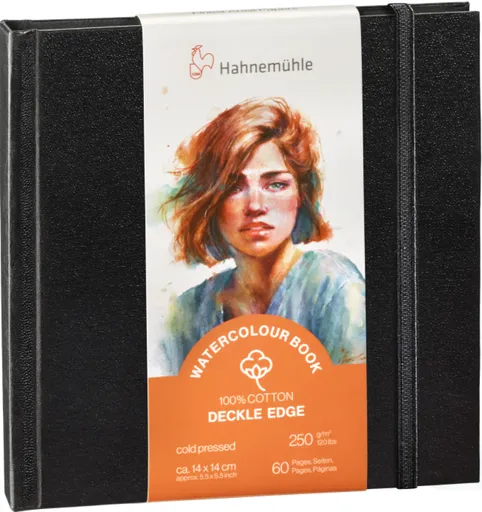 Akvarelová kniha HHM Deckle Edge 100% bavlna 14x14 cm