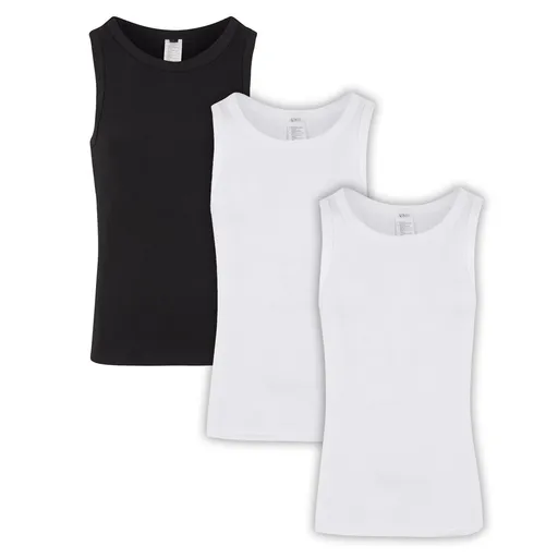 Build Your Brand Set 3ks: Pánské bavlněné tílko - Bílá / černá | 3XL
